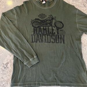 Vintage Harley-Davidson Olive Long Sleeve Men's Tee